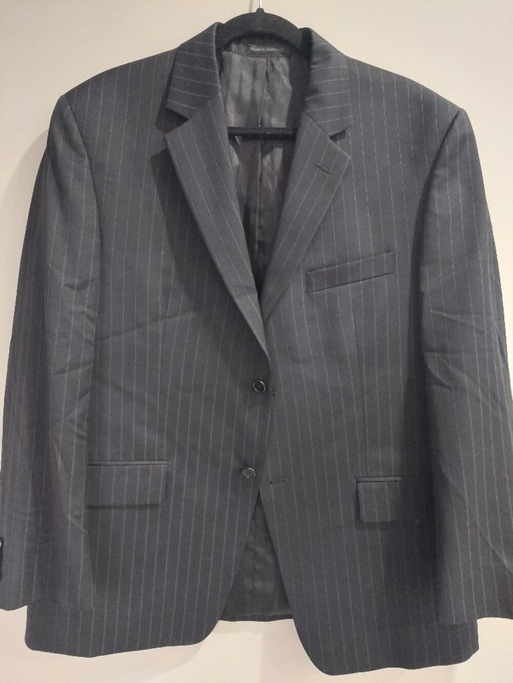Lauren Ralph Lauren Men Sz 42S Wool Pinstriped Blazer Jacket Dark Grey